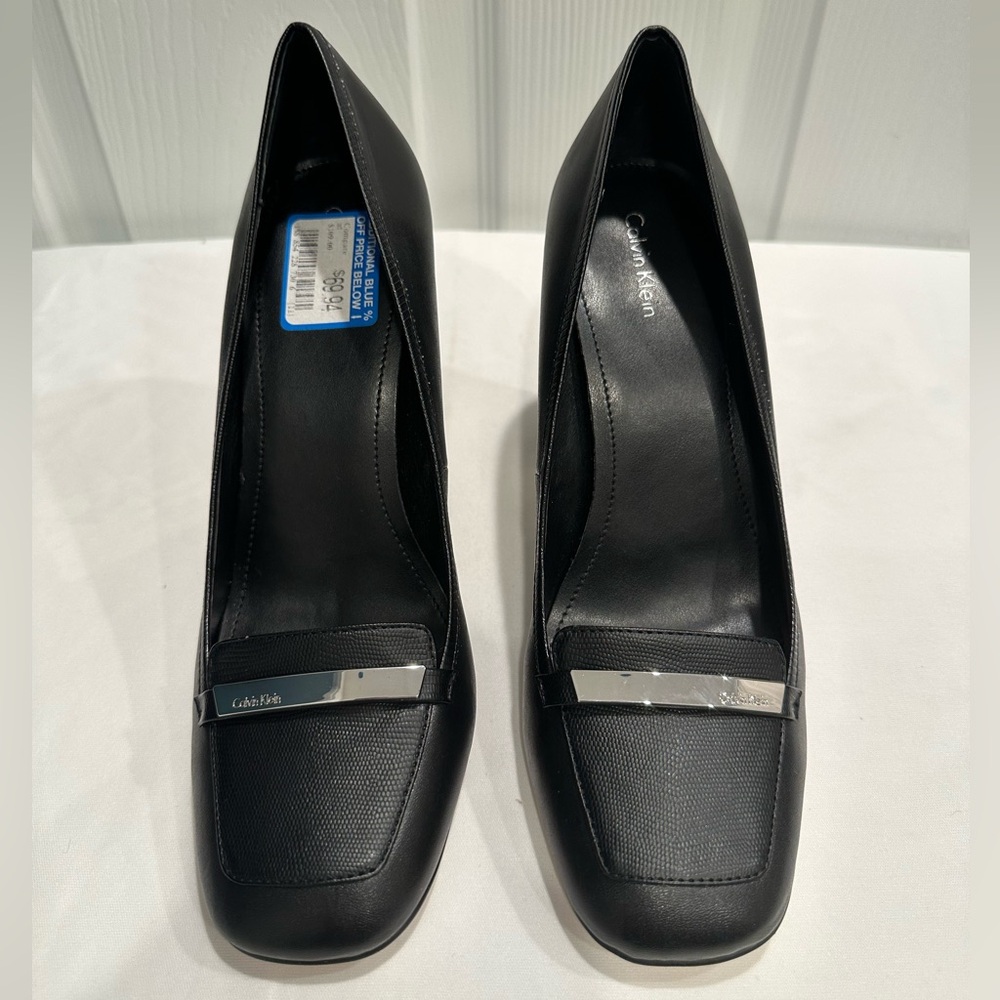 Calvin Klein Black Heeled Loafers